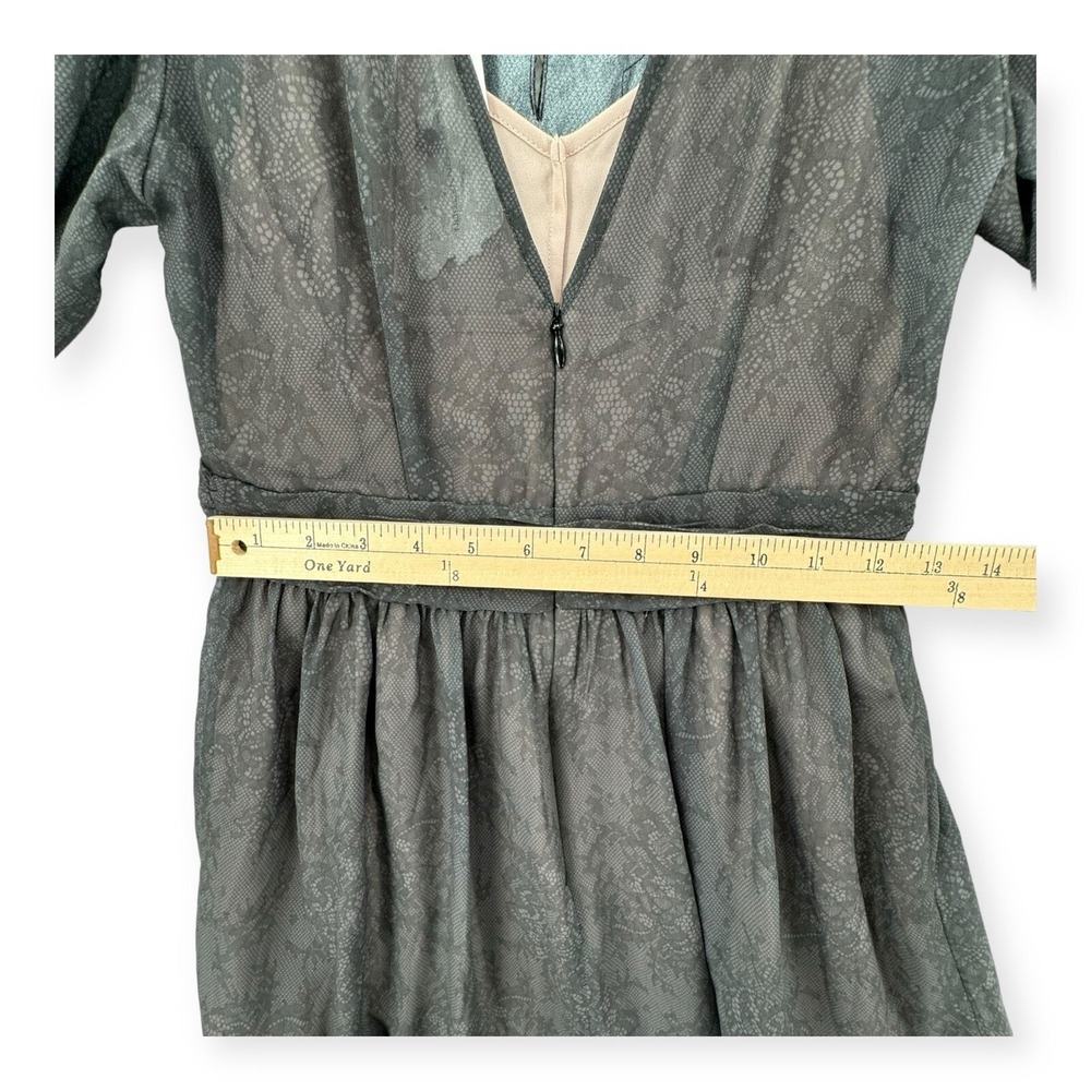 French Connection Dayo Lace Dress Womens 0 Dayo Black Print Sheer Lined NWT - Picture 6 of 12